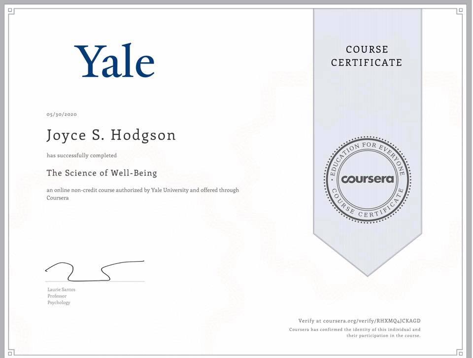 Yale certificate